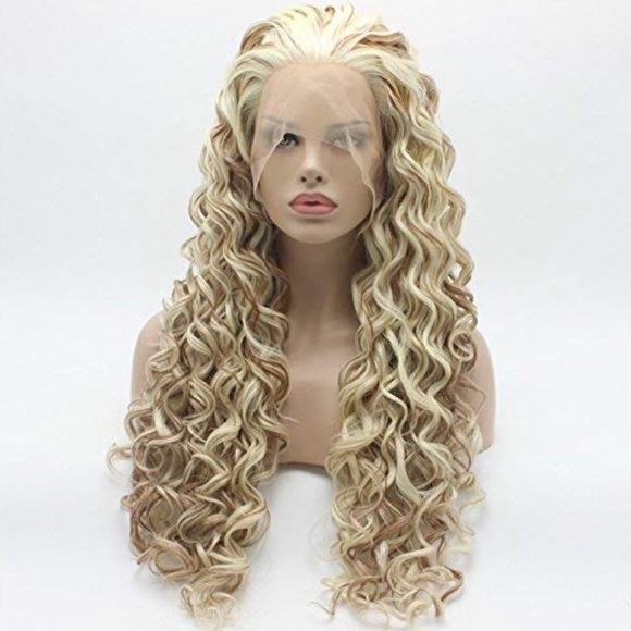- ?24” BLONDE HIGHLIGHTED KINKY LACE FRONT WIG ? NEW main image 5